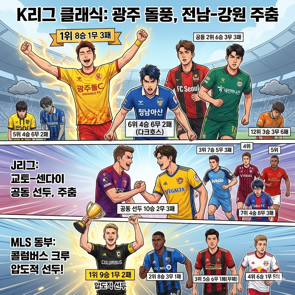 * 광주 K리그 클래식 선두 질주 전남 강원 주춤* J리